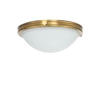 Deckenleuchte IN Ottone Bianco Vetro Schermo Ø35cm Stile Liberty Salotto Lampada