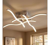 Deckenleuchte Just Light LED Design Wellen Deckenlampe 55 cm Silber 18 W [EEK: Non valutato]