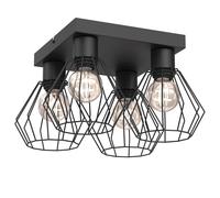 Deckenleuchte Metallo E27 B:43 CM Filo Nero 4-flammig Plafoniera Sala da Pranzo