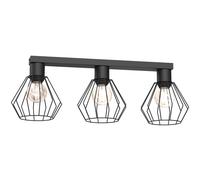 Deckenleuchte Metallo E27 L: 63 CM Filo Nero 3-flammig Plafoniera Sala da Pranzo