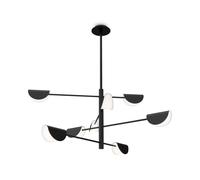 Deckenleuchte Metallo G9 125 CM Larghezza Nero 8-flammig Moderno Plafoniera