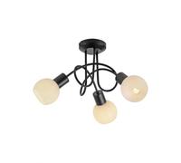 Deckenleuchte Metallo Vetro 38 CM Larghezza Nero Bianco 3x E14 Plafoniera Cucina