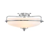 Plafoniera Contemporanea Griffin Acciaio Cromo Lucido 3 Luci E27