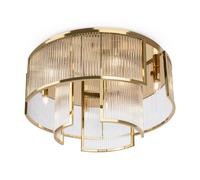 Deckenleuchte Metallo Vetro E14 Rotondo Ø 65 CM On Oro Plafoniera Art. Deco