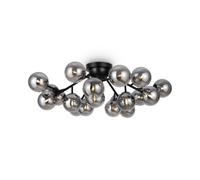 Deckenleuchte Metallo Vetro Fumé 75 CM Larghezza Nero Fumo 20x G9 Plafoniera