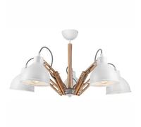 Deckenleuchte Moderno Legno Metallo Bianco Regolabile Snodo E27 Ufficio Soffitto