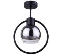 Deckenleuchte Moderno Metallo Vetro Nero Argento L: 25 CM E27 Design Lampe Piano
