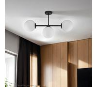 Deckenleuchte Moderno Nero Bianco 3-flammig E27 Metallo Vetro Lampe Cucina Piano