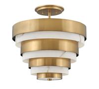 Deckenleuchte Ottone Antico Ø 37,3 CM Rotondo 3x E14 Art. Deco Plafoniera Pranzo