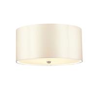 Deckenleuchte Paralume Tessuto Tondo Ø46cm Crema Cromo 3x E27 Plafoniera Camera