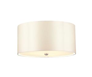Deckenleuchte Paralume Tessuto Tondo Ø46cm Crema Cromo 3x E27 Plafoniera Camera