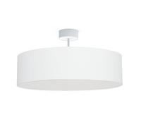 Deckenleuchte Plafoniera Bianco Paralume IN Tessuto Rotondo Ø 50cm H:28,5cm