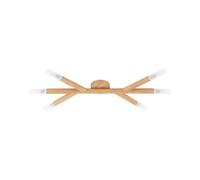 Deckenleuchte Plafoniera Legno Vetro 66 CM Lungo H:5,5 Piatto Pino Bianco 6x G9