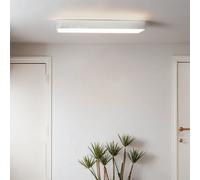 Deckenleuchte Plafoniera Piatto H:6cm L:63cm Angolare Bianco Incl. 2x T8 LED