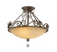 Deckenleuchte Plafoniera Rotondo Ø 39cm Bronzo Antico Crema Metall Vetro Crystal