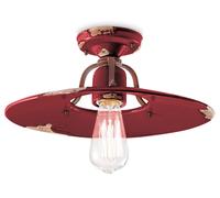 Deckenleuchte Plafoniera Squallido Rosso Antico Ceramica Metallo E27 Ø 40 CM