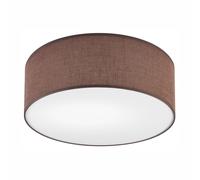 Deckenleuchte Plafoniera Tessuto Ø 35 CM H:13 Blendarm Tondo Piatto E27 Marrone