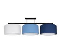 Deckenleuchte Pranzo Tessuto Bianco Blu 100 CM E27 Accogliente Plafoniera Lungo