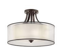 Deckenleuchte Rotondo Bianco Bronzo Antico Ø51cm Vetro Lino Metallo Plafoniera