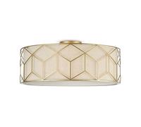 Deckenleuchte Rotondo E27 Ø 57 CM On Oro Natura Metallo Stoffa Plafoniera Camera