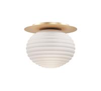 Deckenleuchte Rotondo Schermo di Vetro Ø 35 CM E27 On Oro Bianco Moderno Cucina
