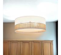 Deckenleuchte Tessuto Iuta Rotondo Ø 45 CM Boho Stile 3x E27 Plafoniera Camera