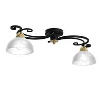 Deckenleuchte Vetro Metallo Nero Bianco Antico Ottone Villa Plafoniera Corridoio