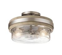 Deckenleuchte Vintage Tondo Ø30 ,5cm 2x E27 Argento Grigio Antico Soffitto Innen