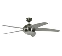 Deckenventilatore Con Lampada Pepeo Melton Nickel Bianco 132 cm 5 Pale [EEK: Non valutato]