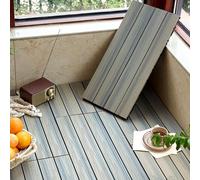Decking quadrato in legno di plastica, piastrelle for ponte in legno composito ad incastro 24x12 pollici, piastrelle patchwork fai da te for patio esterno for tutte le stagioni(Antique wood color)