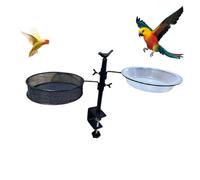 Decks - Casetta per uccelli - Morsetto per il bagno degli uccelli, vassoio in rete girevole a 360 gradi, resistente alla ruggine all'esterno del balcone, vaso di fiori, in rete, per vestiti, balcone