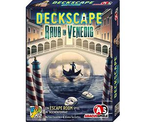 Deckscape - Heist in Venice: il 3° gioco della fortunata serie Deckscape, tempo di gioco: circa 60 minuti, da 1 a 6 giocatori, adatto per gruppi numerosi, può essere giocato anche da soli