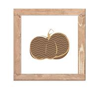 Declea Decorazione in Legno Zucca con Sfondo, Forme in Legno da Appendere o da appoggio, Complemento di arredo per Decorazione casa Feste Eventi, Design