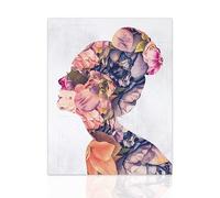 Declea Quadro Floral Woman Stampa moderna con fiori - arredo per salotto Stampa su tela di alta qualità