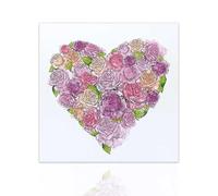 Declea Quadro Heart in Bloom Stampa cuore con fiori dipinti - arredo per soggiorno Stampa su tela di alta qualità