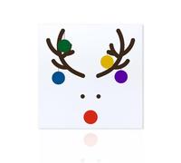 Declea Quadro moderno di Natale Renna Immagine Natalizia - Quadro da parete natalizio addobbo decorazione da parete per soggiorno ufficio natale, 60x60 cm