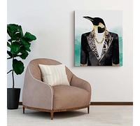 Declea Quadro Moderno Stampa Glamour Smoking Penguin - Arredamento Moderno per la casa Quadro per Il Salotto Decorazione casa