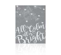 Declea Quadro moderno su tela di Natale All is Bright - Quadro natalizio realizzato a mano addobbo natale decorazione da parete Regalo di natale, 40x50 cm