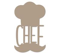 Declea Scritta in Legno da Appendere Chef in Cucina, Ideale per la Cucina - Decorazione casa Cucina ristoranti e Locali, Scritta Decorativa in Legno Realizzata a Mano