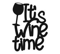 Declea Scritta in Legno da Appendere It's Wine Time, Ideale per la Cucina - Decorazione casa Cucina ristoranti e Locali, Scritta Decorativa in Legno Realizzata a Mano