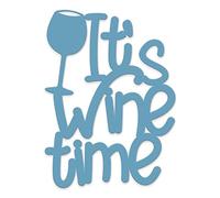 Declea Scritta in Legno da Appendere It's Wine Time, Ideale per la Cucina - Decorazione casa Cucina ristoranti e Locali, Scritta Decorativa in Legno Realizzata a Mano
