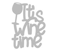 Declea Scritta in Legno da Appendere It's Wine Time, Ideale per la Cucina - Decorazione casa Cucina ristoranti e Locali, Scritta Decorativa in Legno Realizzata a Mano