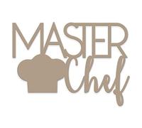 Declea Scritta in Legno da Appendere Master Chef, Ideale per la Cucina - Decorazione casa Cucina ristoranti e Locali, Scritta Decorativa in Legno Realizzata a Mano