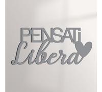 Declea Scritta in legno da appendere Pensati Libera, Decorazione murale realizzata a mano - Frase in legno da appendere per la casa, Design Home