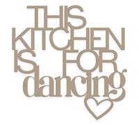 Declea Scritta in Legno da Appendere This Kitchen is for Dancing, Ideale per la Cucina - Decorazione casa Cucina ristoranti e Locali, Scritta Decorativa in Legno Realizzata a Mano
