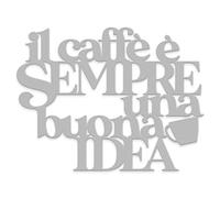 Declea Scritta in Legno per la Cucina Frase Citazione Il caffè è sempre una buona idea, Scritta Decorativa Fatta a Mano Arredo Decorazione