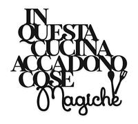 Scritta in Legno per la Cucina Frase Citazione in Cucina Cose Magiche, Scritta Decorativa Fatta a Mano Arredo Decorazione