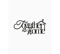 Declea Scritta in Legno Together is Home, Decorazione murale arredo Moderno Scritta in Legno