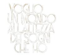 Declea Scritta in Legno Voglio Un Mondo all'altezza dei Sogni Che Ho - Decorazione da Appendere alla Parete, Scritta Decorativa Fatta a Mano Arredo Decorazione