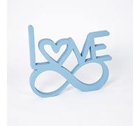 Declea Targa in Legno da appoggio con Scritta Infinity Love - Decorazione da appoggio Ideale per Il Salotto o la Camera da Letto, Scritta Decorativa Fatta a Mano Arredo Decorazione